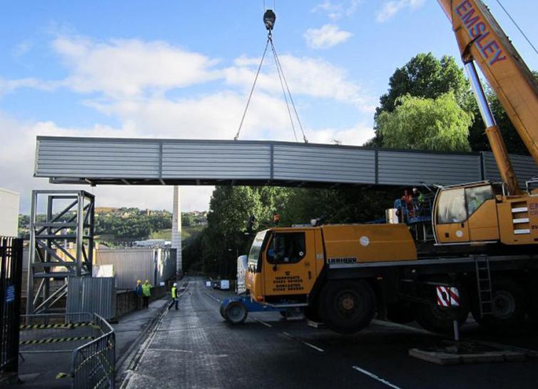 Stainless Steel Bridge over Bailey Hall Road, in Halifax for Nestle